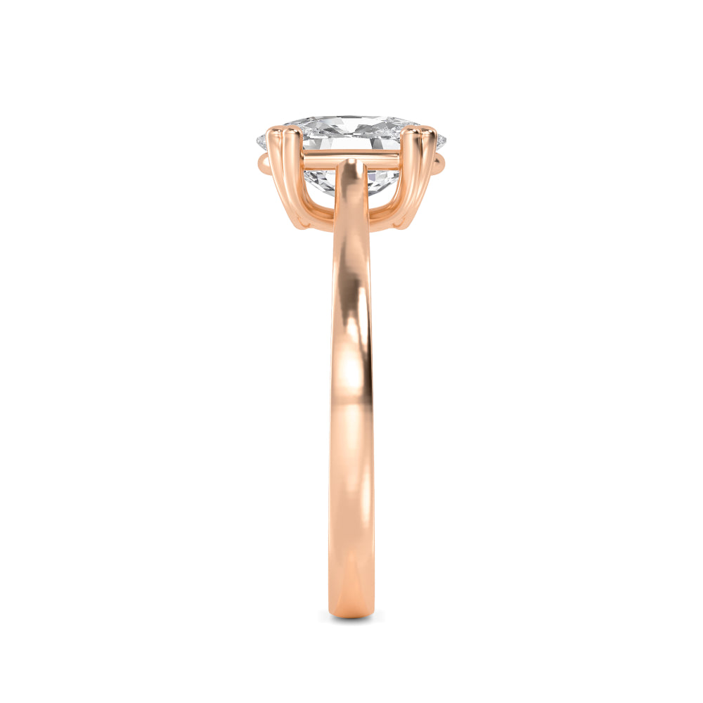 IGI Graded 3.01ct Cushion Cut Lab-Grown Diamond Solitaire Engagement Ring in 14k Rose Gold