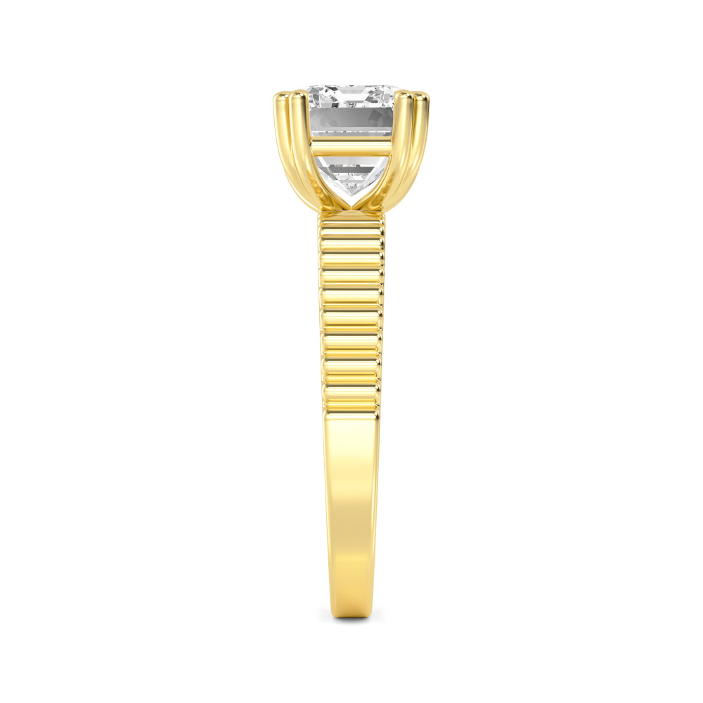 IGI Graded 4.11ct Emerald Cut Lab-Grown Diamond East-West Solitaire Engagement Ring 14k Yellow Gold