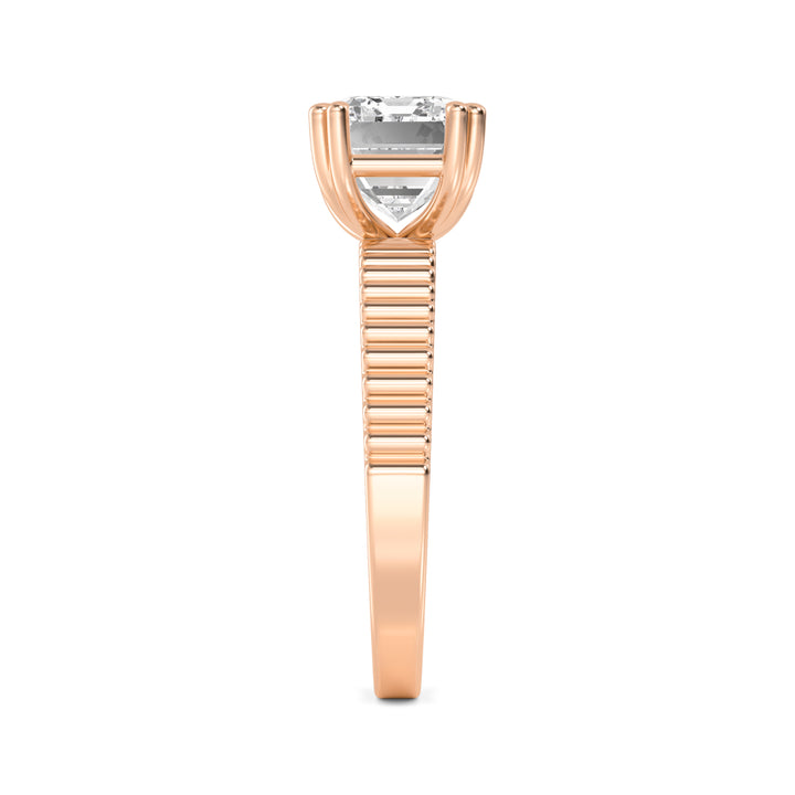 IGI Graded 4.11ct Emerald Cut Lab-Grown Diamond East-West Solitaire Engagement Ring 14k Rose Gold