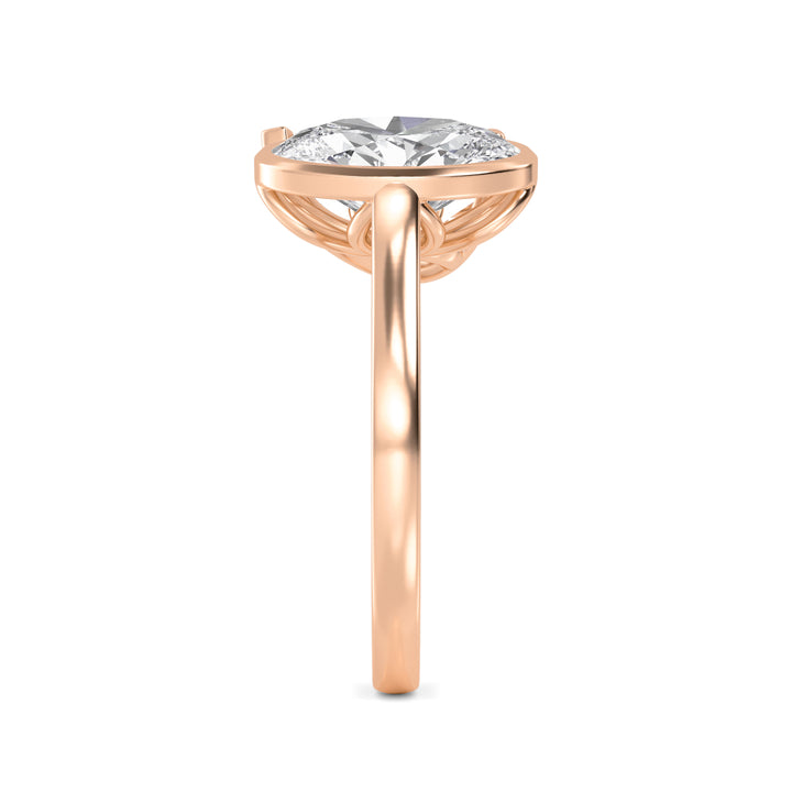 IGI Graded 5ctw Oval & Pear Cut Lab-Grown Toi et Moi Engagement Ring in 14k Rose Gold
