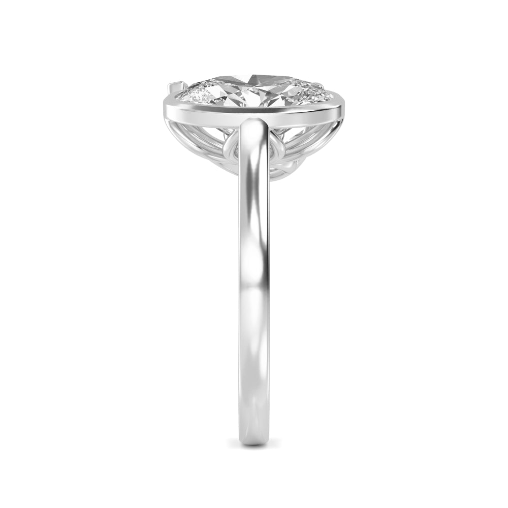 IGI Graded 5ctw Oval & Pear Cut Lab-Grown Toi et Moi Engagement Ring in 14k White Gold