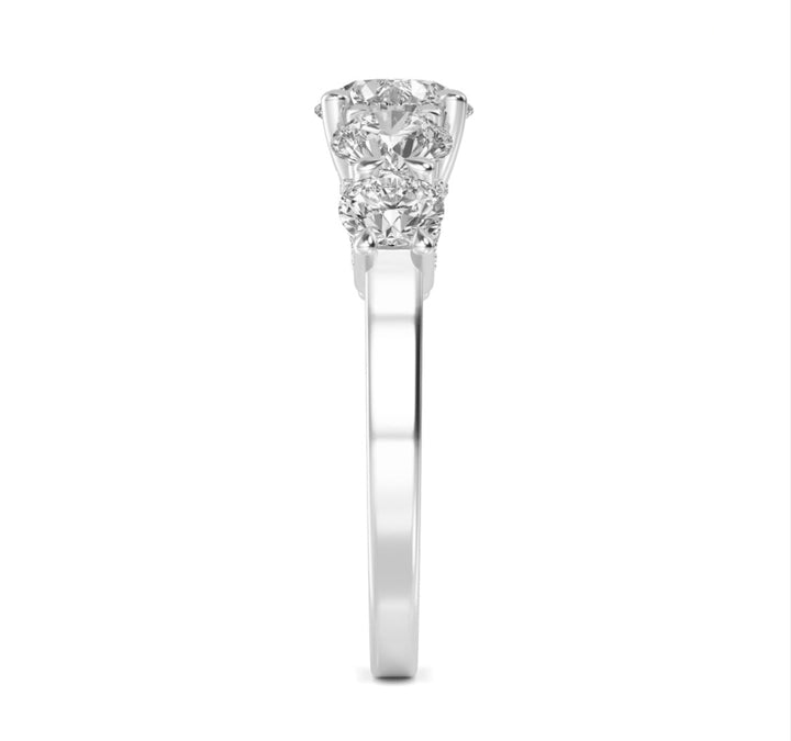 3.03ctw Round Brilliant Lab-Grown Diamond 5-Stone Wedding Band in 14k White Gold