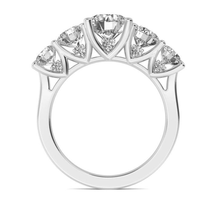 3.03ctw Round Brilliant Lab-Grown Diamond 5-Stone Wedding Band in 14k White Gold
