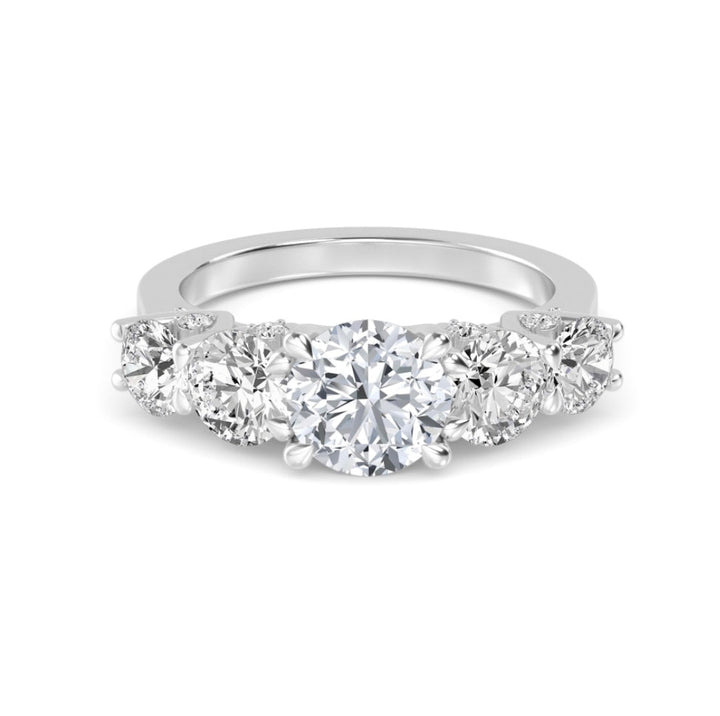 3.03ctw Round Brilliant Lab-Grown Diamond 5-Stone Wedding Band in 14k White Gold