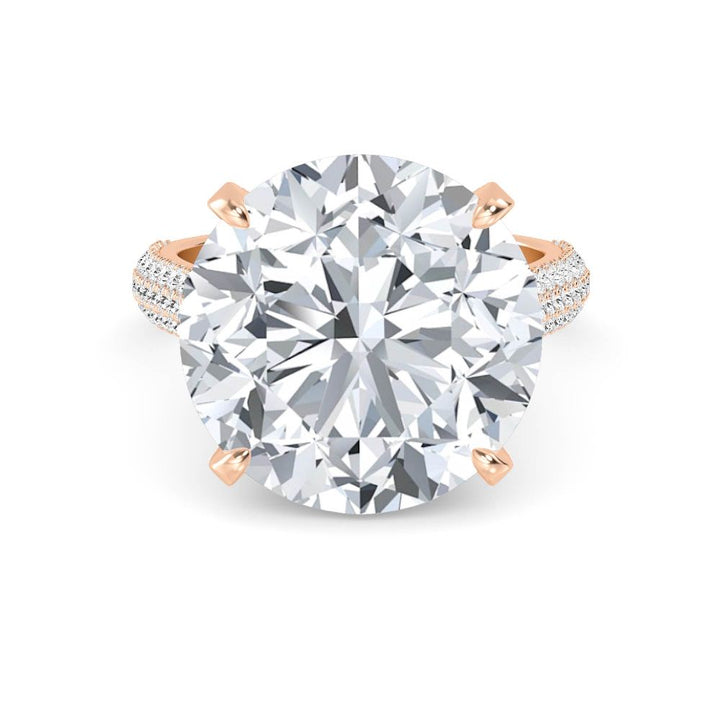 IGI Graded 12ct Round Brilliant Center with Hidden Halo Lab-Grown Diamond Engagement Ring in 14k Rose Gold