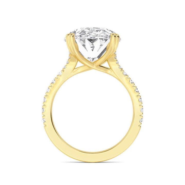 IGI Graded 10.10ct Oval with Round Brilliants Lab-Grown Diamond Engagement Ring in 14k Yellow Gold
