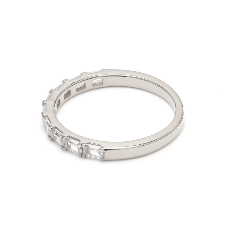 0.68ctw Emerald Cut Lab-Grown Diamond East-West Stackable Band in 14k White Gold