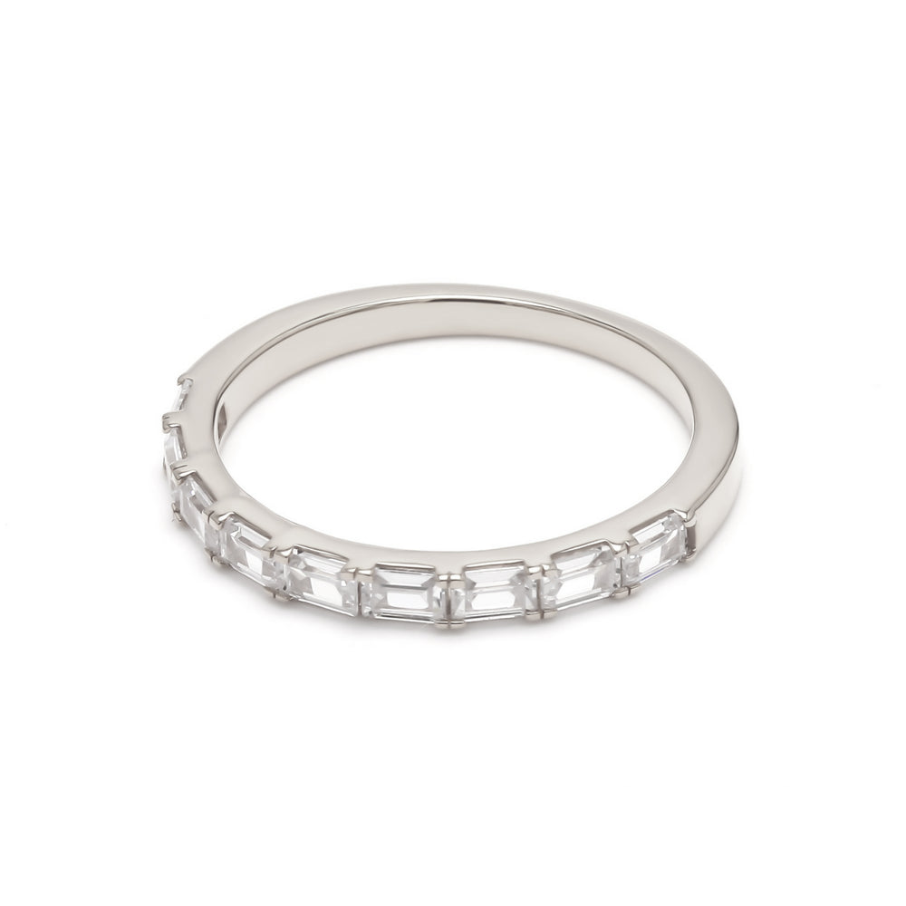 0.68ctw Emerald Cut Lab-Grown Diamond East-West Stackable Band in 14k White Gold