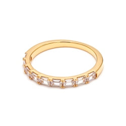 0.68ctw Emerald Cut Lab-Grown Diamond East-West Stackable Band in 14k Yellow Gold