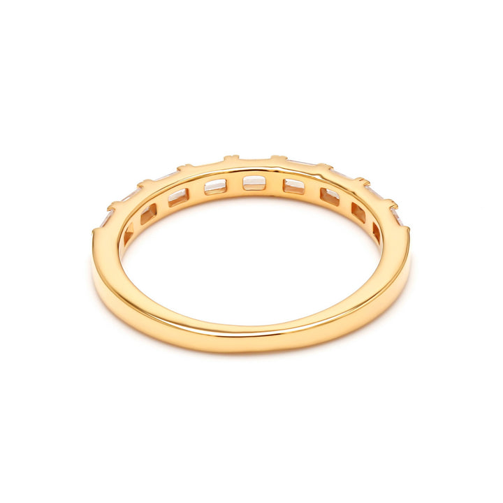 0.68ctw Emerald Cut Lab-Grown Diamond East-West Stackable Band in 14k Yellow Gold