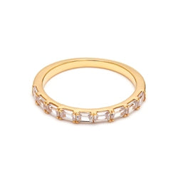 0.68ctw Emerald Cut Lab-Grown Diamond East-West Stackable Band in 14k Yellow Gold