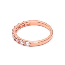 0.68ctw Emerald Cut Lab-Grown Diamond East-West Stackable Band in 14k Rose Gold