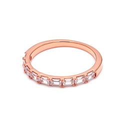 0.68ctw Emerald Cut Lab-Grown Diamond East-West Stackable Band in 14k Rose Gold