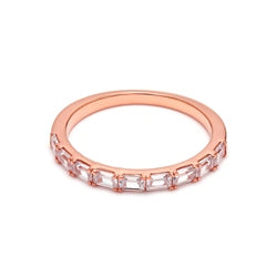0.68ctw Emerald Cut Lab-Grown Diamond East-West Stackable Band in 14k Rose Gold