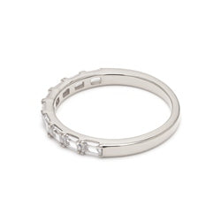 0.68ctw Emerald Cut Lab-Grown Diamond East-West Stackable Band in 14k White Gold