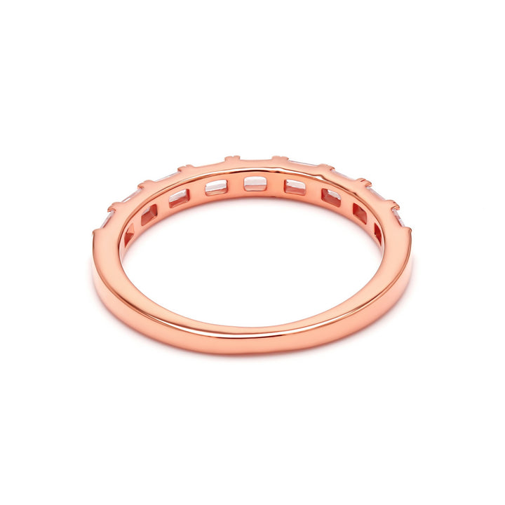 0.68ctw Emerald Cut Lab-Grown Diamond East-West Stackable Band in 14k Rose Gold