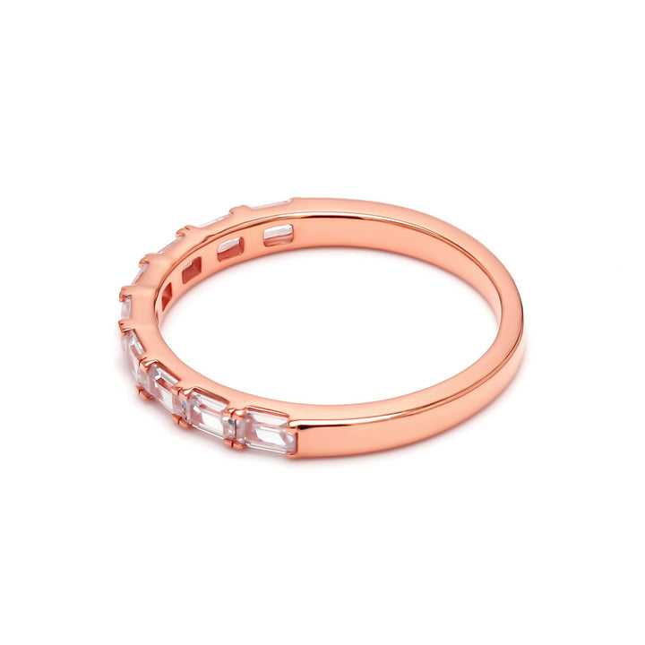 0.68ctw Emerald Cut Lab-Grown Diamond East-West Stackable Band in 14k Rose Gold