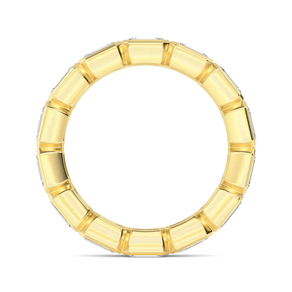 2.82ctw Emerald Cut Lab-Grown Diamond Bezel-Set East-West Stackable Eternity Band in 14k Yellow Gold