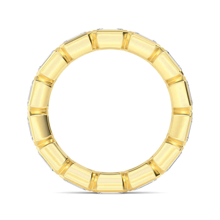 2.82ctw Emerald Cut Lab-Grown Diamond Bezel-Set East-West Stackable Eternity Band in 14k Yellow Gold