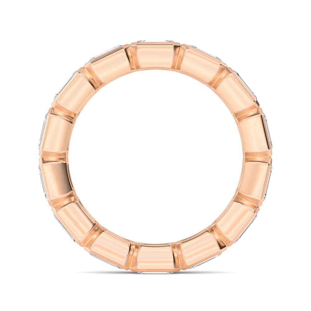 2.82ctw Emerald Cut Lab-Grown Diamond Bezel-Set East-West Stackable Eternity Band in 14k Rose Gold