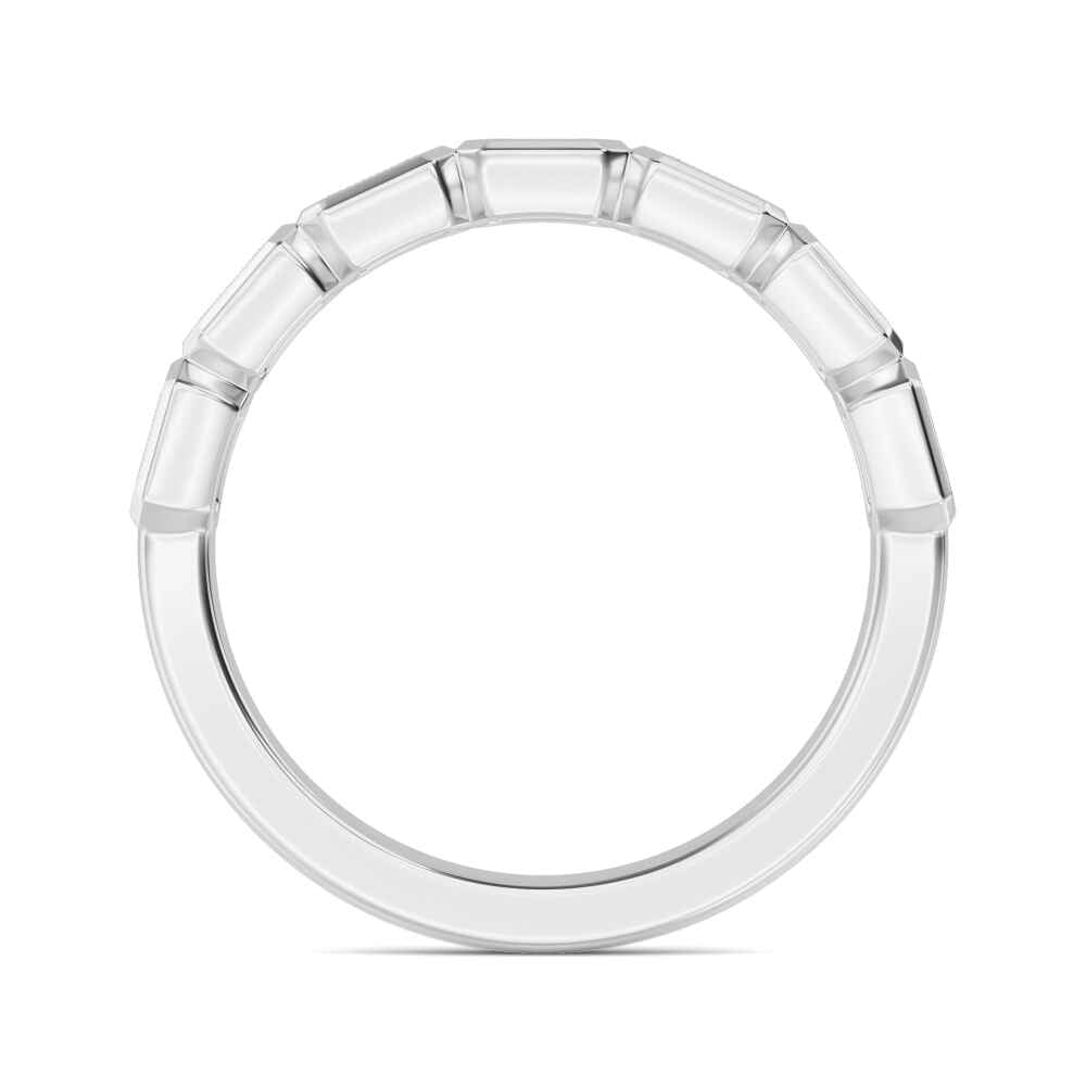 0.76ctw Emerald Cut Lab-Grown Diamond Bezel-Set East-West Stackable Band in 14k White Gold