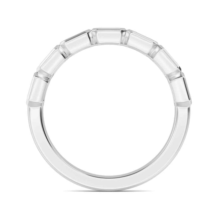0.76ctw Emerald Cut Lab-Grown Diamond Bezel-Set East-West Stackable Band in 14k White Gold