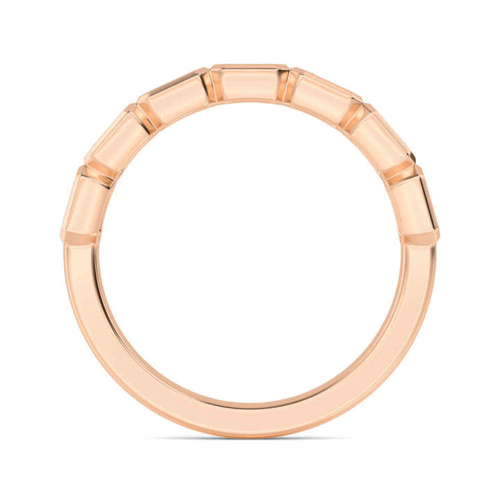 0.76ctw Emerald Cut Lab-Grown Diamond Bezel-Set East-West Stackable Band in 14k Rose Gold