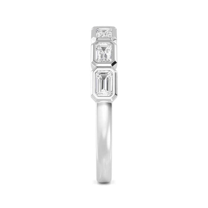 0.76ctw Emerald Cut Lab-Grown Diamond Bezel-Set East-West Stackable Band in 14k Gold
