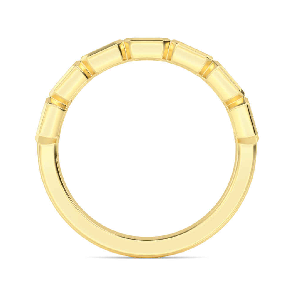 0.76ctw Emerald Cut Lab-Grown Diamond Bezel-Set East-West Stackable Band in 14k Yellow Gold