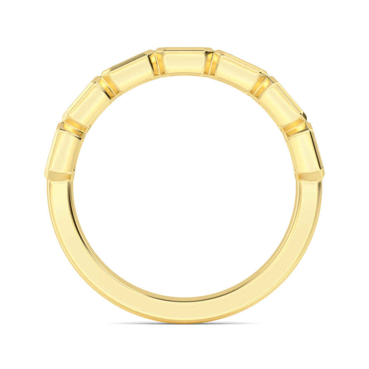 0.76ctw Emerald Cut Lab-Grown Diamond Bezel-Set East-West Stackable Band in 14k Yellow Gold