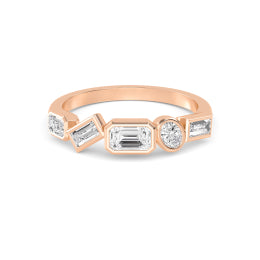 0.77ctw Multi-Cut Lab-Grown Diamond Stackable Fashion Band in 14k Gold