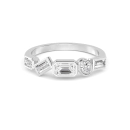 0.77ctw Multi-Cut Lab-Grown Diamond Stackable Fashion Band in 14k Gold