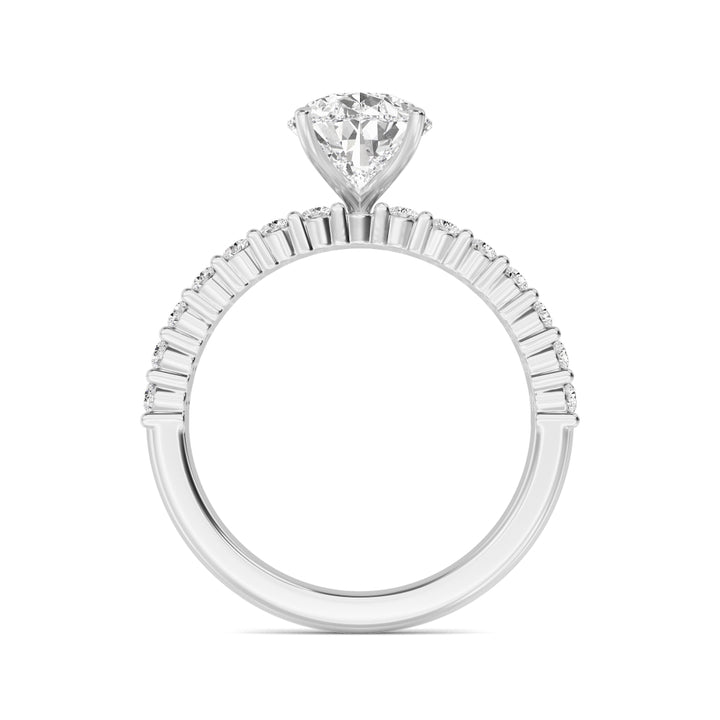 IGI Graded 2.06ct Pear with Round Brilliants Lab-Grown Diamond Engagement Ring in 14k White Gold