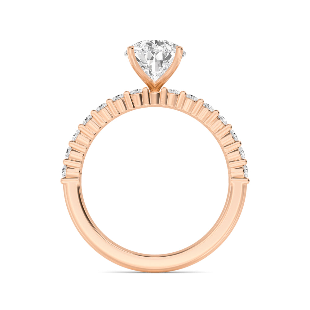 IGI Graded 2.06ct Pear with Round Brilliants Lab-Grown Diamond Engagement Ring in 14k Rose Gold