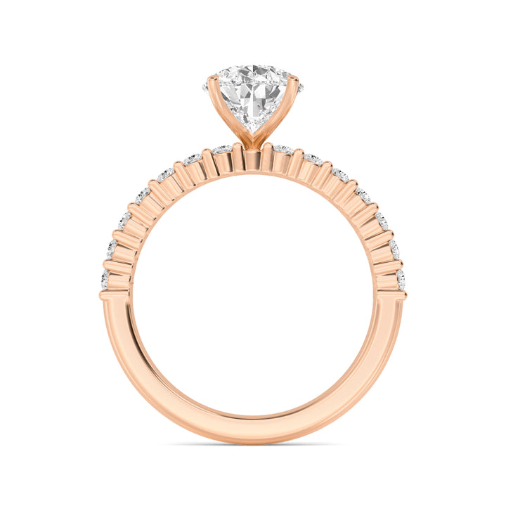 IGI Graded 2.06ct Pear with Round Brilliants Lab-Grown Diamond Engagement Ring in 14k Rose Gold