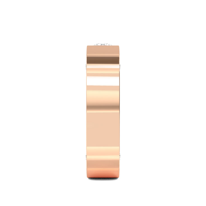 0.66ctw Round Brilliant Lab-Grown Diamond Men’s Band in 14k Rose Gold