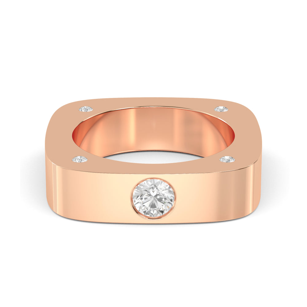 0.66ctw Round Brilliant Lab-Grown Diamond Men’s Band in 14k Rose Gold