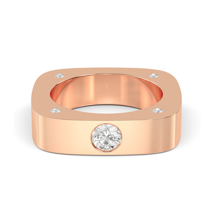 0.66ctw Round Brilliant Lab-Grown Diamond Men’s Band in 14k Rose Gold