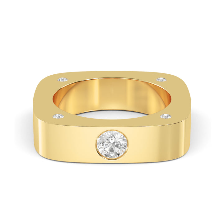 0.66ctw Round Brilliant Lab-Grown Diamond Men’s Band in 14k Yellow Gold