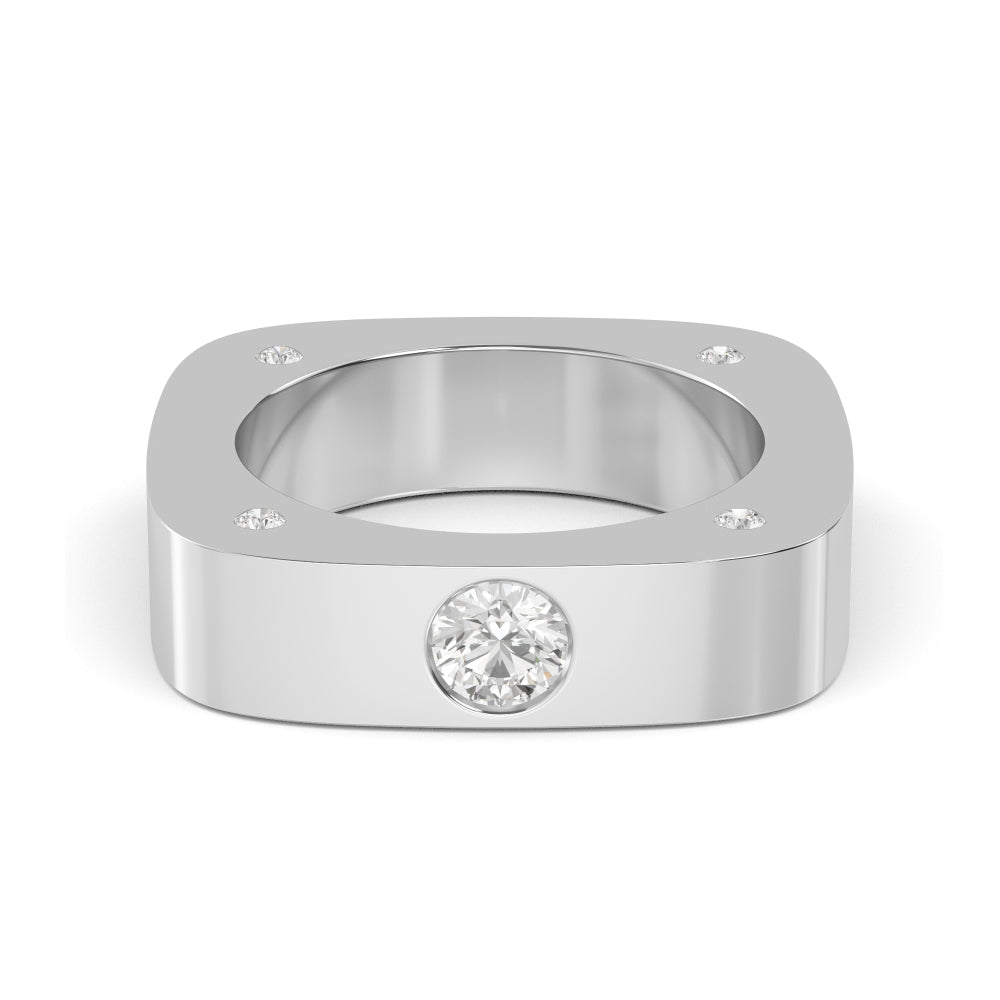 0.66ctw Round Brilliant Lab-Grown Diamond Men’s Band in 14k White Gold