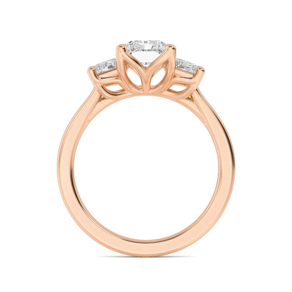 IGI Graded 5.65ctw Radiant Cut Lab-Grown Diamond 3-Stone Engagement Ring in 14k Rose Gold
