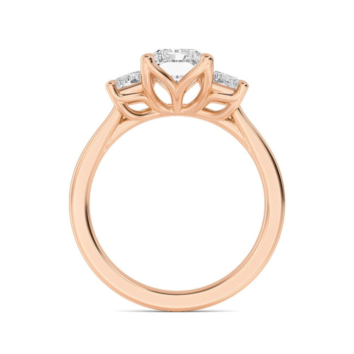 IGI Graded 5.65ctw Radiant Cut Lab-Grown Diamond 3-Stone Engagement Ring in 14k Rose Gold