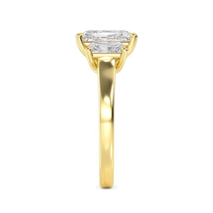 IGI Graded 5.65ctw Radiant Cut Lab-Grown Diamond 3-Stone Engagement Ring in 14k Yellow Gold