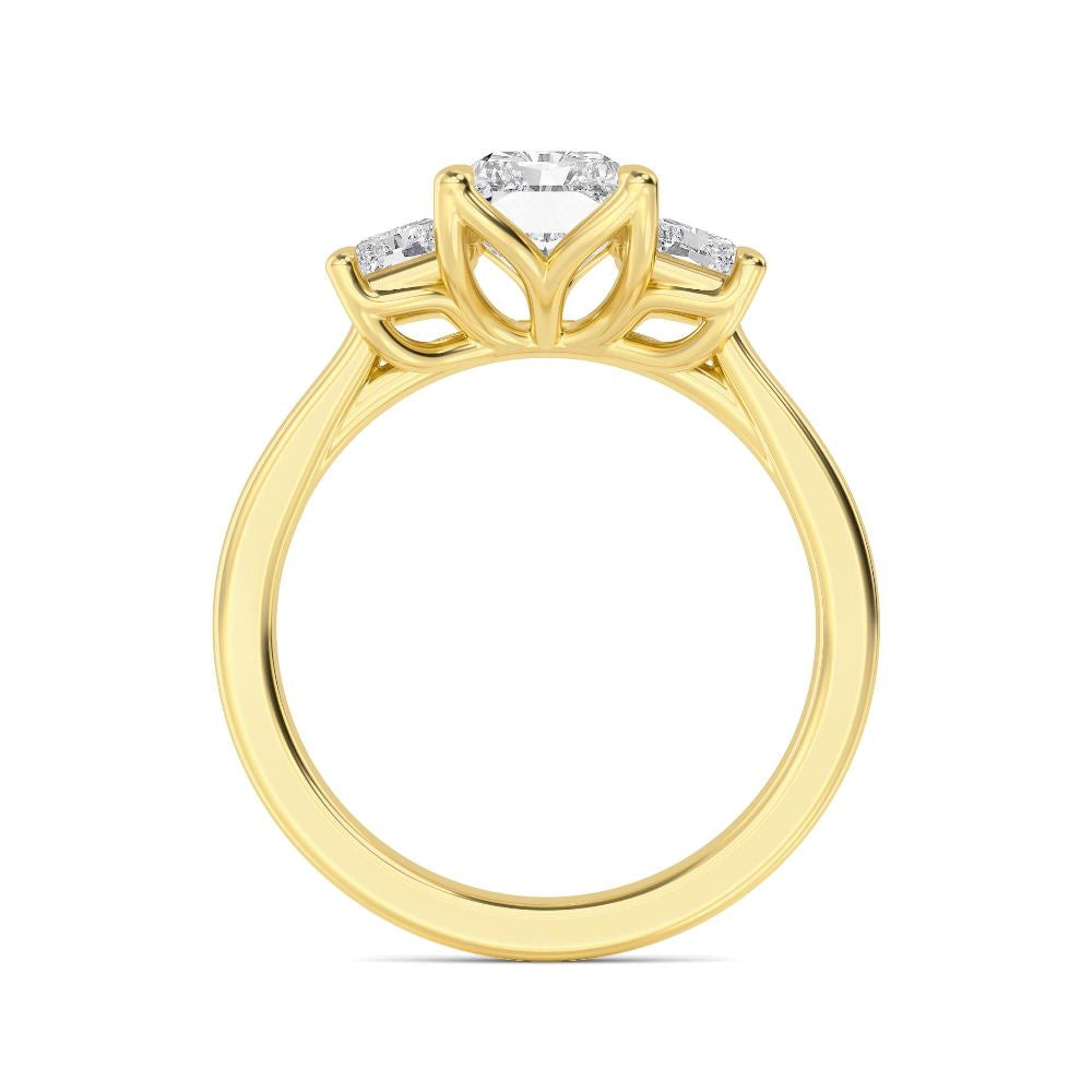 IGI Graded 5.65ctw Radiant Cut Lab-Grown Diamond 3-Stone Engagement Ring in 14k Yellow Gold