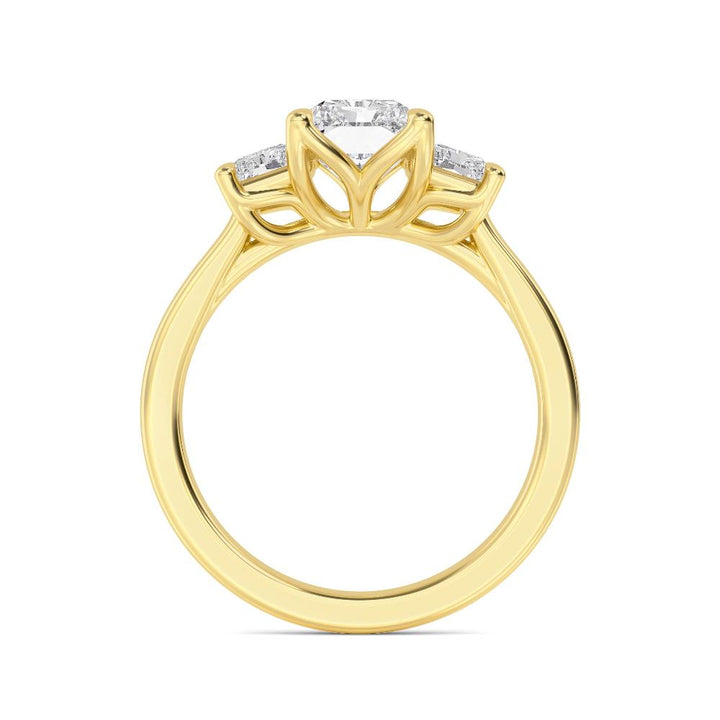 IGI Graded 5.65ctw Radiant Cut Lab-Grown Diamond 3-Stone Engagement Ring in 14k Yellow Gold
