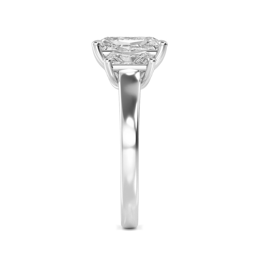 IGI Graded 5.65ctw Radiant Cut Lab-Grown Diamond 3-Stone Engagement Ring in 14k White Gold