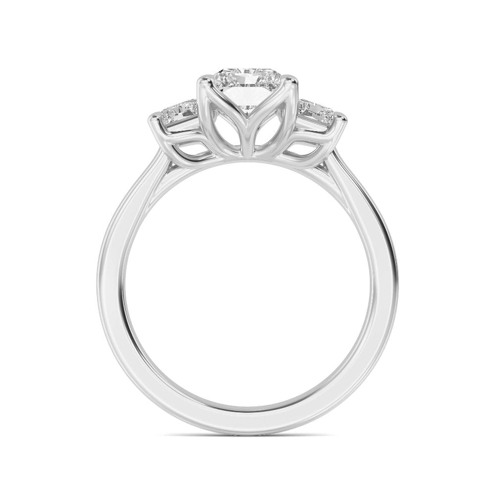 IGI Graded 5.65ctw Radiant Cut Lab-Grown Diamond 3-Stone Engagement Ring in 14k White Gold