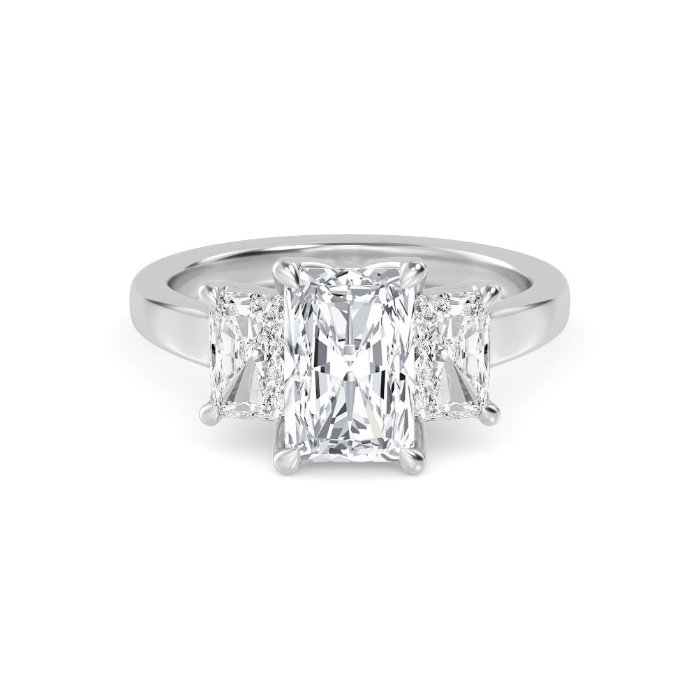 IGI Graded 5.65ctw Radiant Cut Lab-Grown Diamond 3-Stone Engagement Ring in 14k White Gold