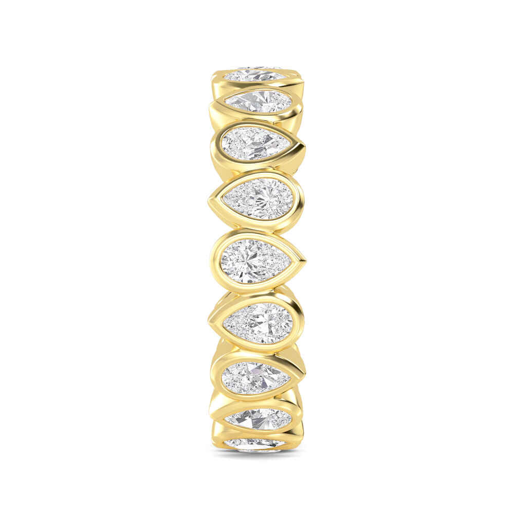 1.85ctw Pear Cut Lab-Grown Diamond North-South Eternity Ring in 14k Yellow Gold