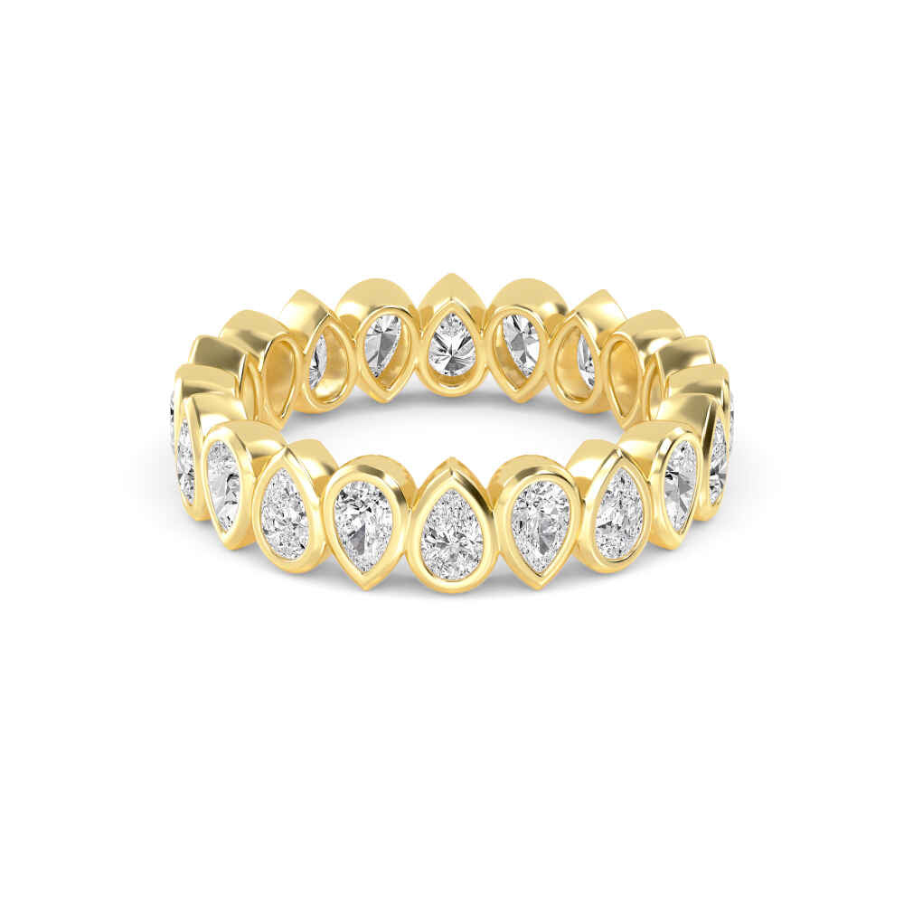 1.85ctw Pear Cut Lab-Grown Diamond North-South Eternity Ring in 14k Yellow Gold